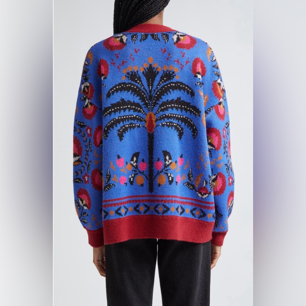 *NWT* FARM Rio Palms paradise cardigan in teal size M
